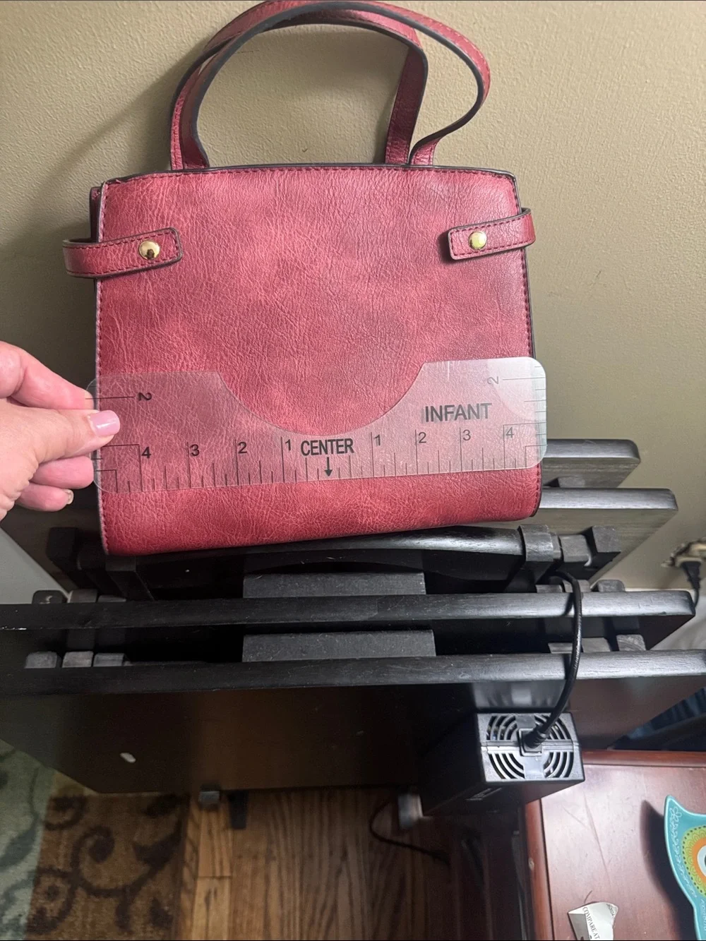 Classic Structured Women's Satchel Bag in Burgundy